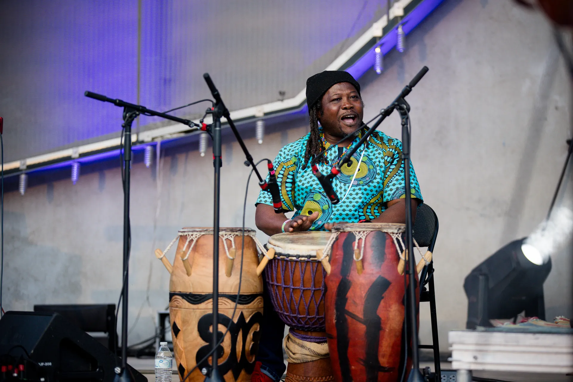 Nii Okai on percussion